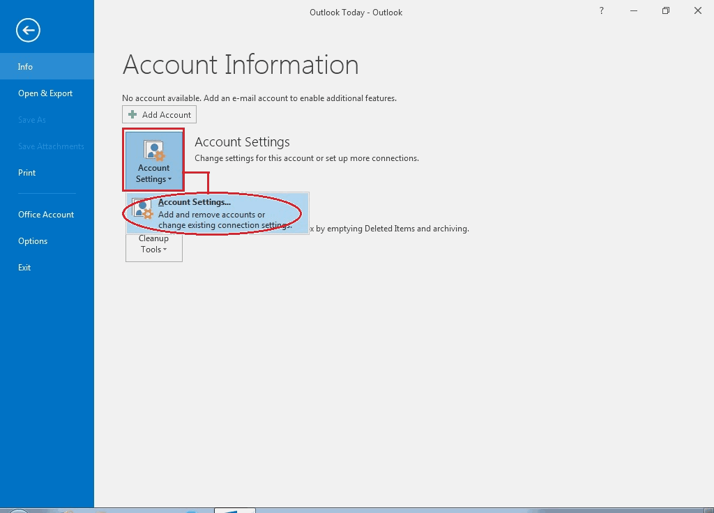 how to add another email account to outlook 2016